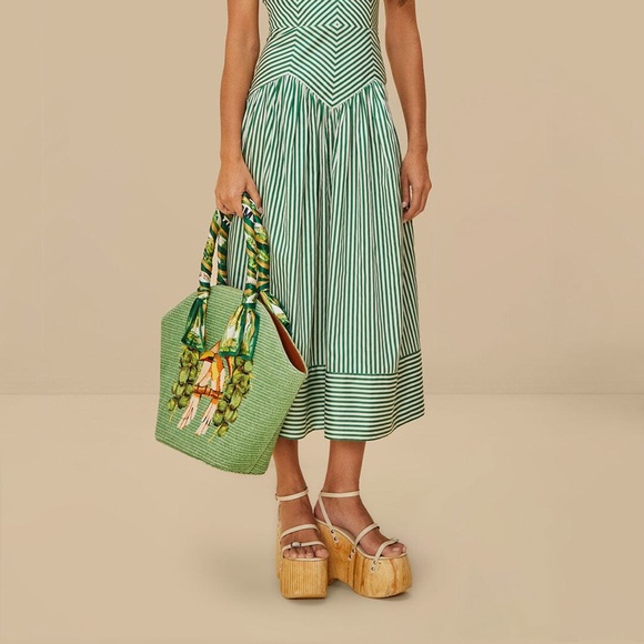 FARM Rio Coconut Toucan Raffia Shell Tote Bag retail $278 - Picture 9 of 17